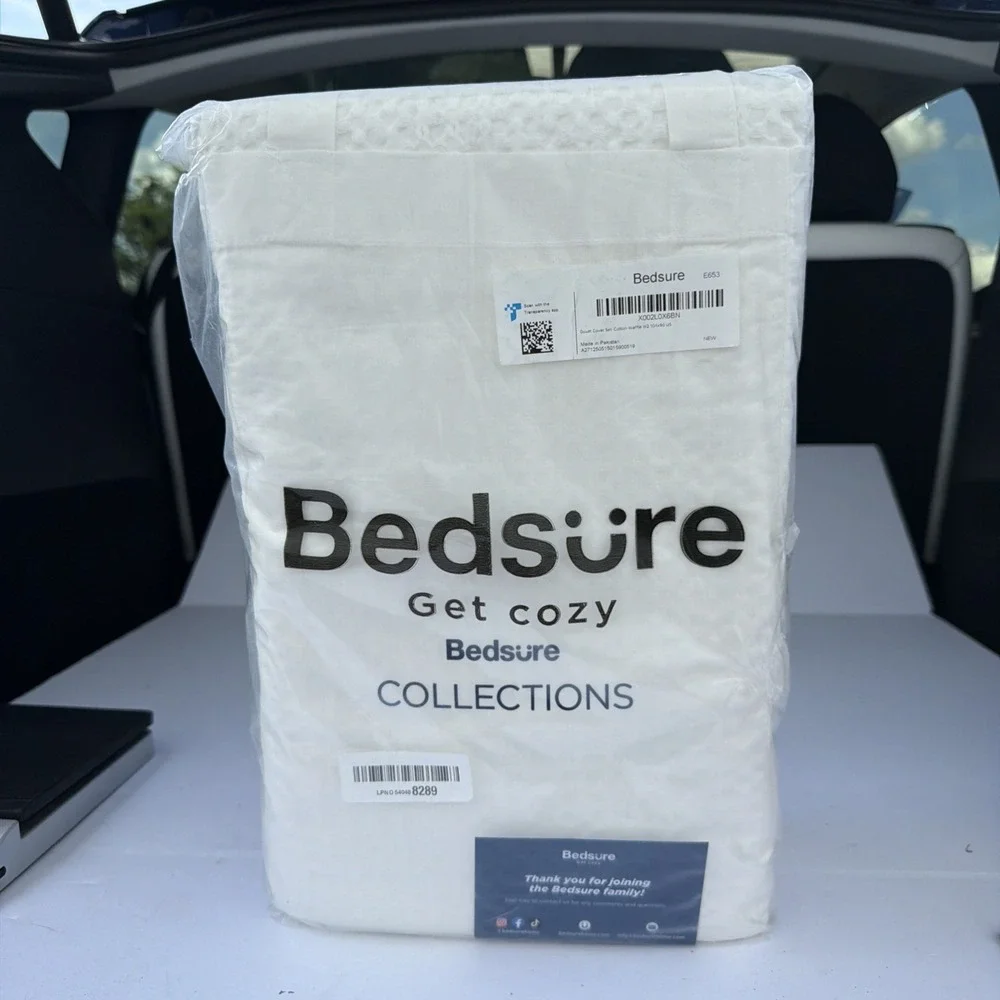 King Size Duvet Cover 100% Cotton Waffle Weave, Coconut White